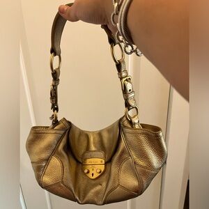 👛🌟PRADA Gold Luxe Shoulder Bag w/ Gold Hardware, Enclosed Lock w/ (2) Keys👛🌟